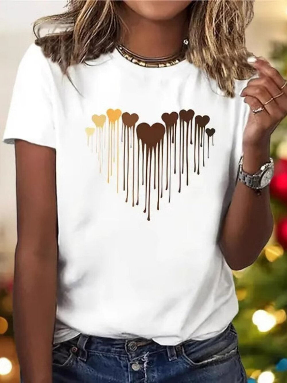 Women’s Dripping Heart Graphic T-Shirt